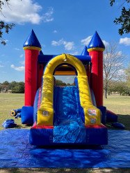 IMG 8305 1704988565 🔷 #21 Royal Blue Bounce House Thrilling Slide (Dry)