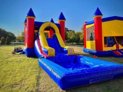 IMG 8903 1706240300 🔷 #21 Royal Blue Bounce House Slide W/Large Pool (Wet)