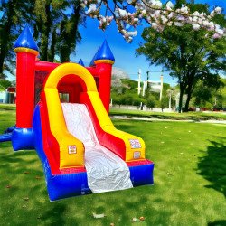 PhotoRoom 20240126 084044 1706283700 🎊 #11 Vibrant Castle Bounce House W/Thrilling Slide (Dry)