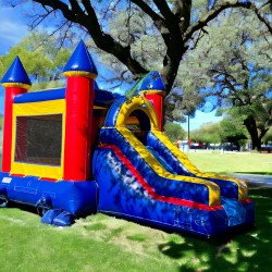 🔷 #21 Royal Blue Bounce House Thrilling Slide (Dry)