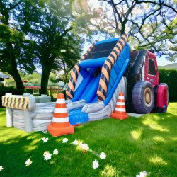 🚧 #41 Construction X-Large 5in1 Bounce House Slide Wet/Dry