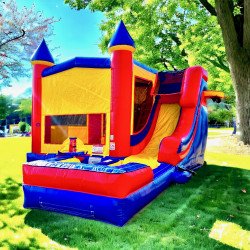 😎 #24 Golden Fortress  XL Bounce House Slide W/Pool (Wet)