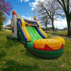 PhotoRoom 20240126 220020 1706330312 🦖#33 T-REX X-Large 5in1 Bounce House Dual Slide Wet/Dry