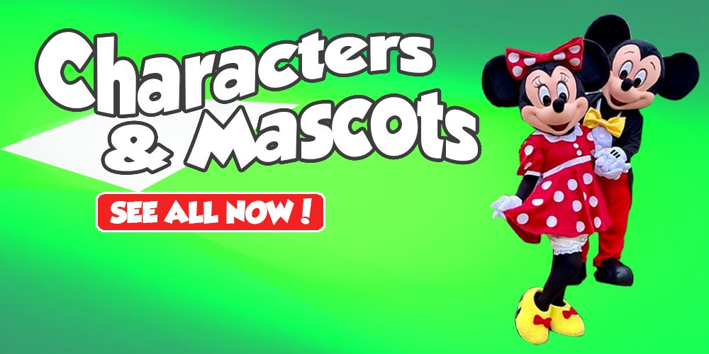 party characters and mascots banner 2 JP Home