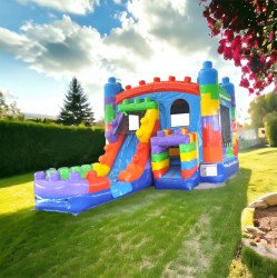 🧱  Blocks X-Large 4in1 Bounce House Slide Wet/Dry