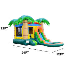 p cee13be2 976b 49c9 9133 #13 Tropical Breeze Bounce House Slide W/Pool (Wet)