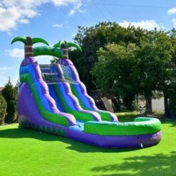 #34 Purple Tropical 16FT Waterslide W/Attached Pool