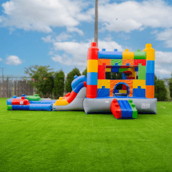 HKC 🧱 Lego Block Party Bounce House Waterslide Combo (Wet)