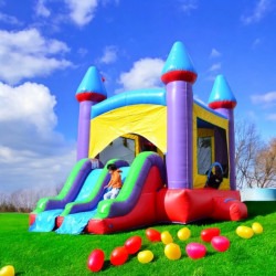 🍬 #28 Jelly Bean Castle  Bounce House Slide Combo (Dry)