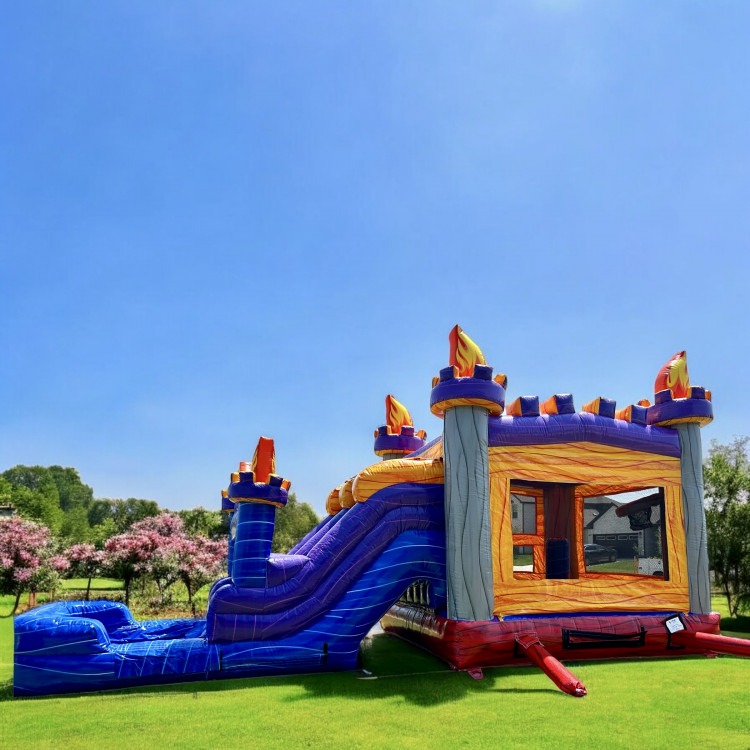 #37 *Brand New* Medieval XL Bounce House Slide (Dry/Wet)