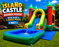 #20 Island Castle Bounce with XL Splash Pool (Wet)