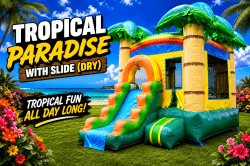 #13 Tropical Paradise Bounce House with Slide (Dry)