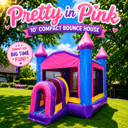 #16 Pretty in Pink 10' Compact Bounce House