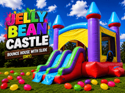 #28 Jelly Bean Castle  Bounce House Slide Combo (Dry)