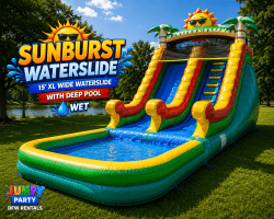 #35 🎉 Party Favorite | Sunburst XL Waterslide with Pool (Wet) 🥇⭐