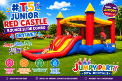 #T5 Junior Red Castle Bounce Slide Combo (Wet/Dry)
