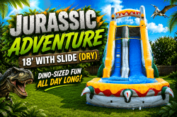 #33 Jurassic Adventure 18’ With Slide (Dry)