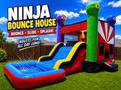 #39 Ninja Warrior Bounce House With Waterslide & Splash Pool