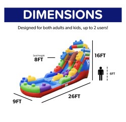 IMG 9474 1783655743 #41 🧱 NEW 🌟 Level Up the Fun | Block Theme Waterslide with Deep Splash Pool (Wet) 🥇