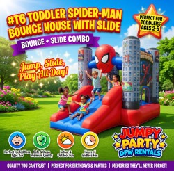 #T6 Toddler Spider-Man Bounce House with Slide