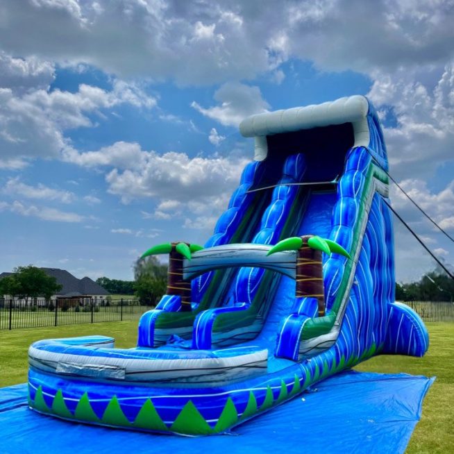 Blue Tropical Water Slide Rental